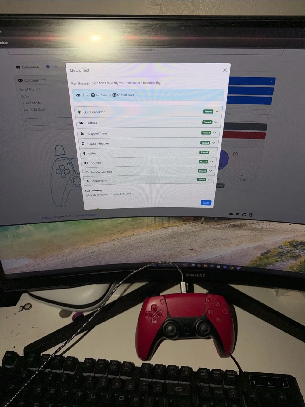 Custom red controller for ps5 hall efect upgrade